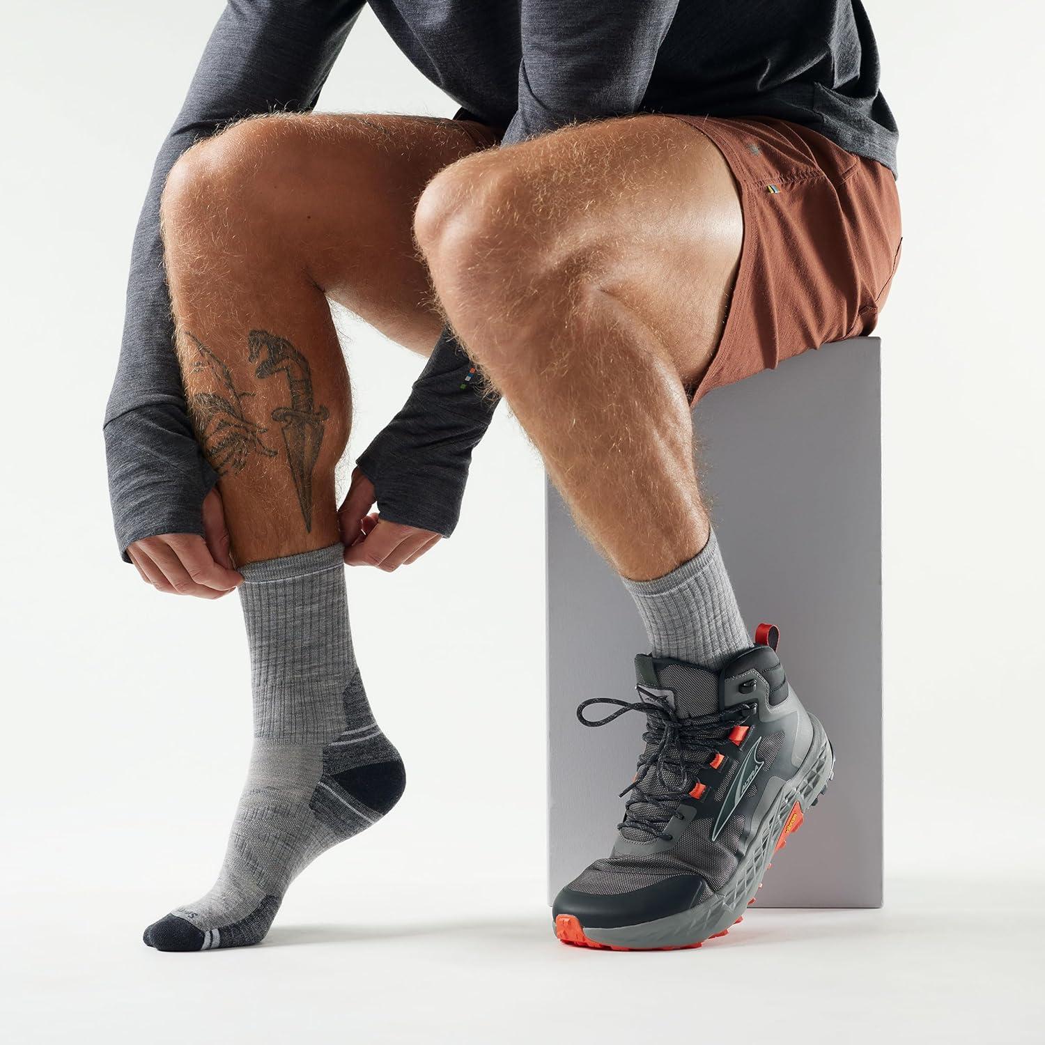 image:imageSmartwool Mens Hike Targeted Cushion Mid Crew SocksLight Gray