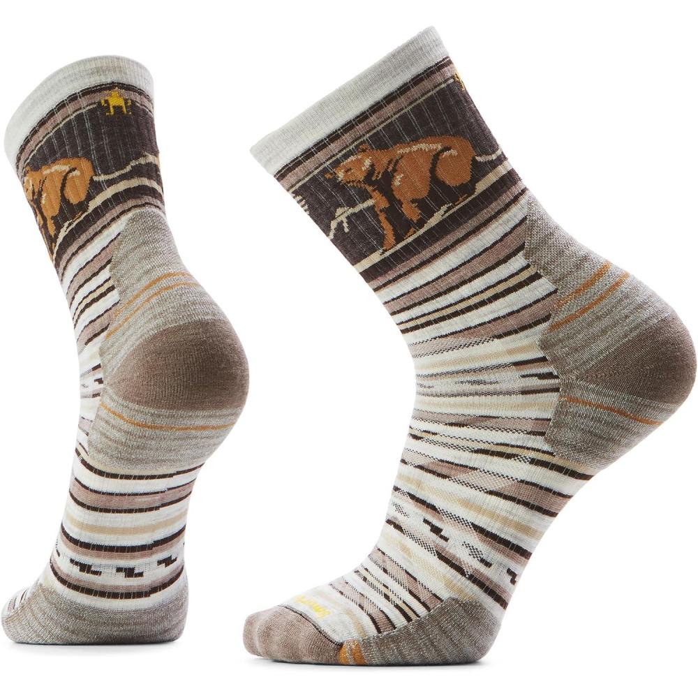 image:imageSmartwool Mens Hike Targeted Cushion Bear Stripe Mid Crew SocksAsh