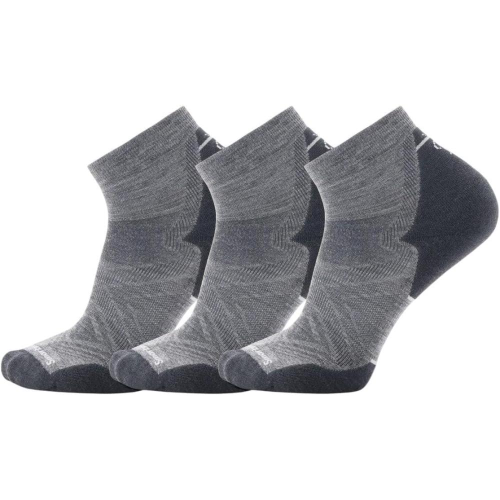 image:imageSmartwool Mens Run Targeted Cushion Ankle SocksMedium Gray3pk