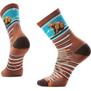 Smartwool Men’s Hike Targeted Cushion Bear Stripe Mid Crew Socks(Picante)
