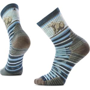 Smartwool Men’s Hike Targeted Cushion Bear Stripe Mid Crew Socks(Twilight Blue)