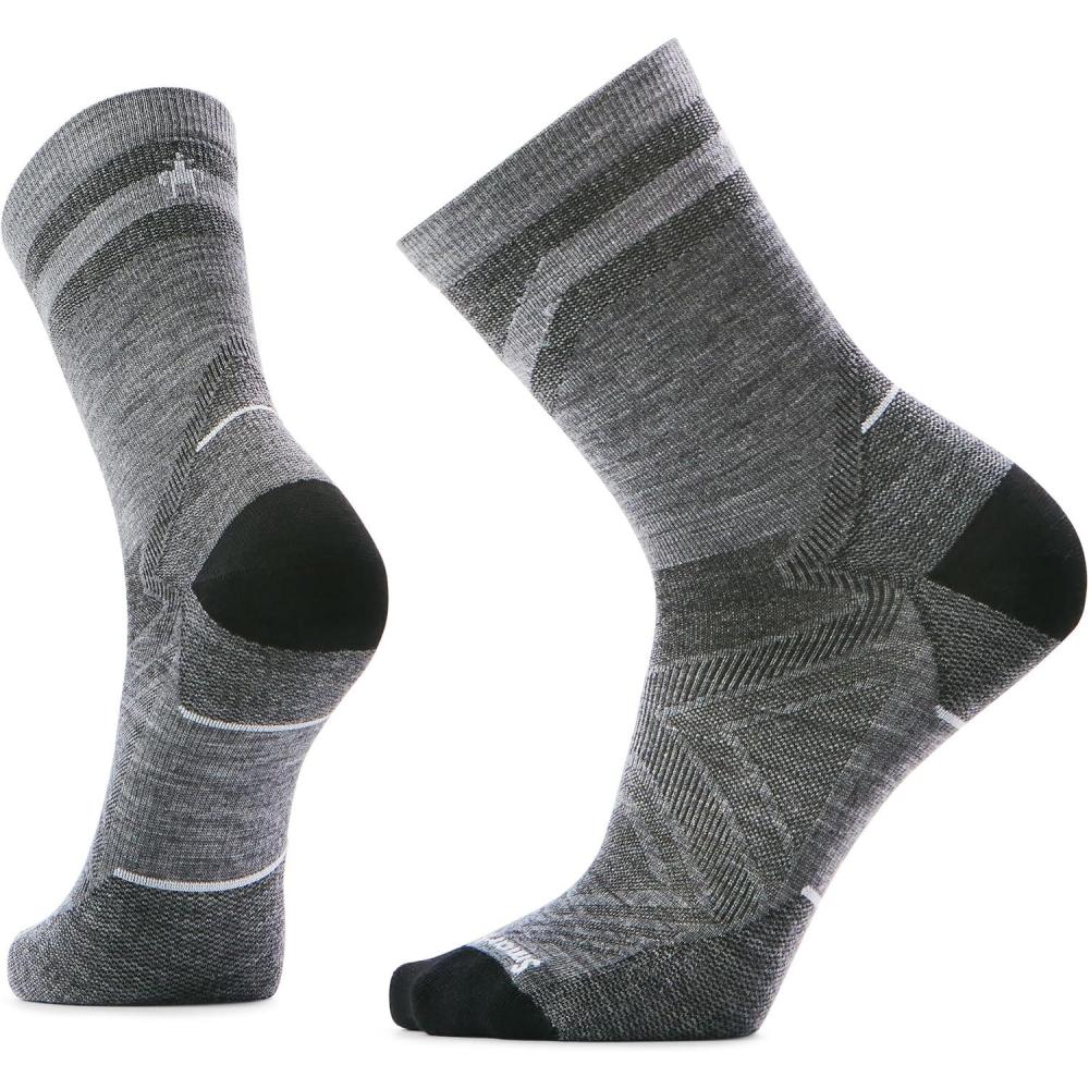 image:imageSmartwool Mens Run Zero Cushion Mid Crew Pattern SocksLight Gray