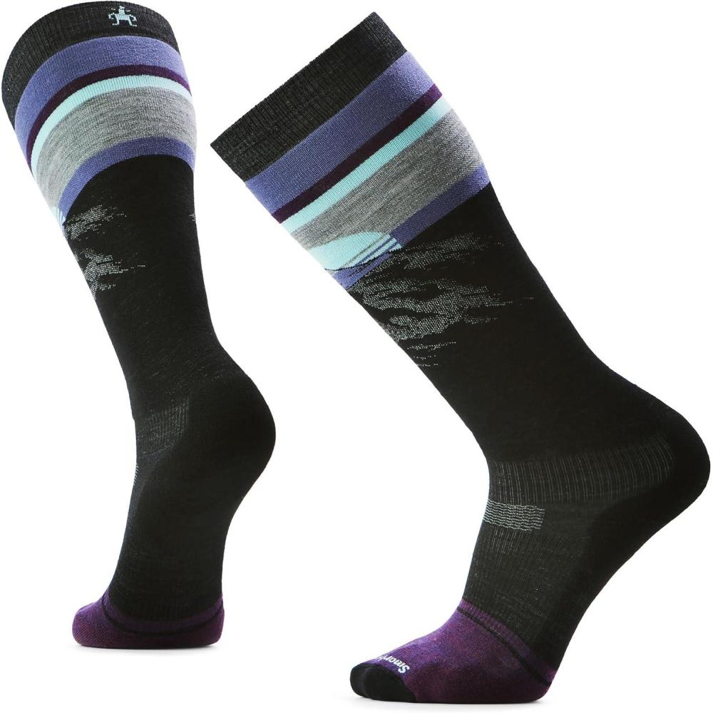 image:imageSmartwool Mens Snowboard Targeted Cushion Mountain Sunrise Over The Calf SocksBlack