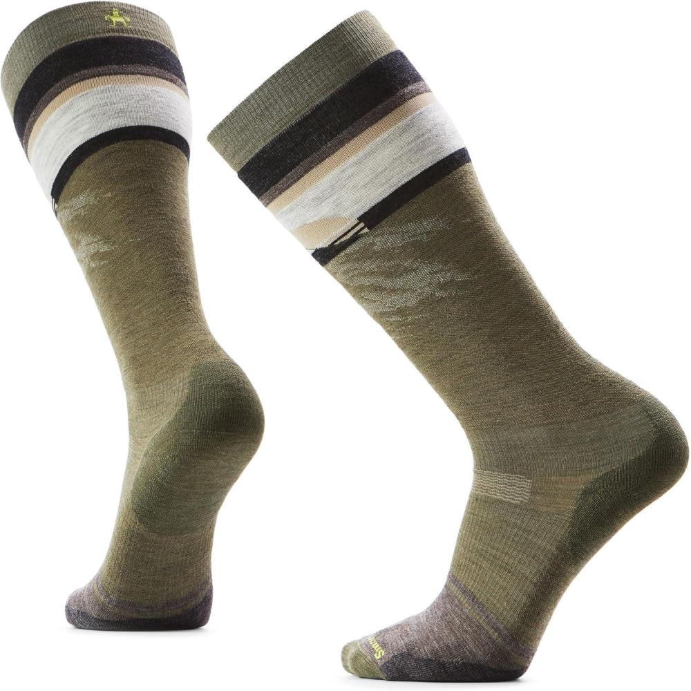 image:imageSmartwool Mens Snowboard Targeted Cushion Mountain Sunrise Over The Calf SocksWinter Moss