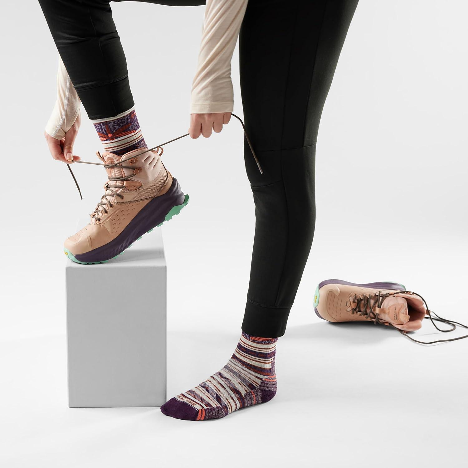image:imageSmartwool Womens Hike Targeted Cushion Dragon Stitch Mid Crew SocksAsh