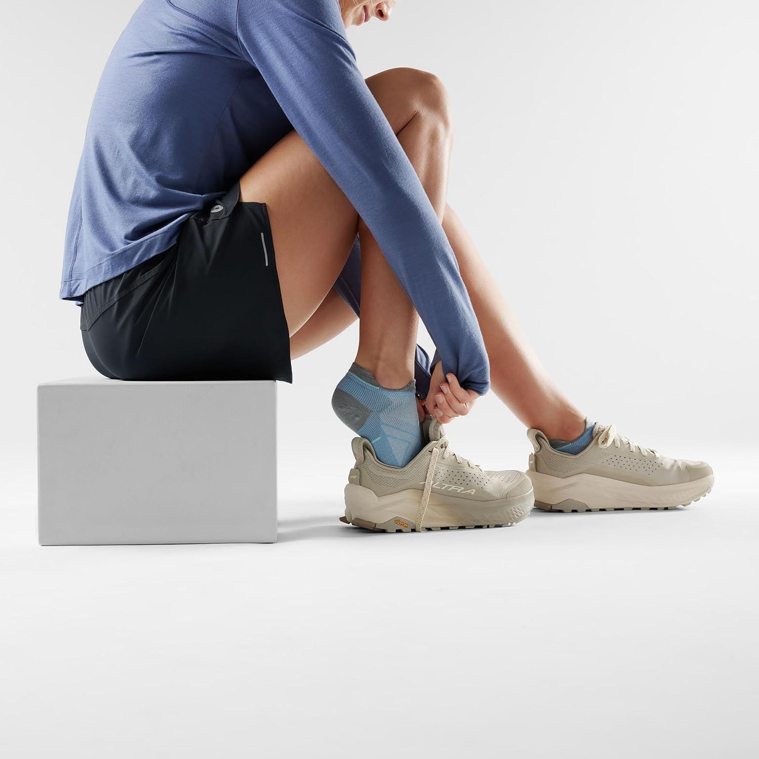 image:imageSmartwool Womens Run Zero Cushion Low Ankle SocksSerene Blue