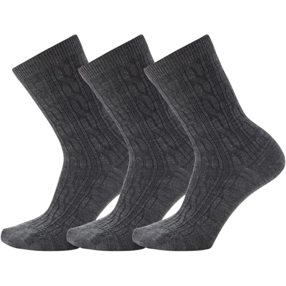 image:imageSmartwool Everyday Cable Crew Socks For Men and WomenMedium Gray3pk