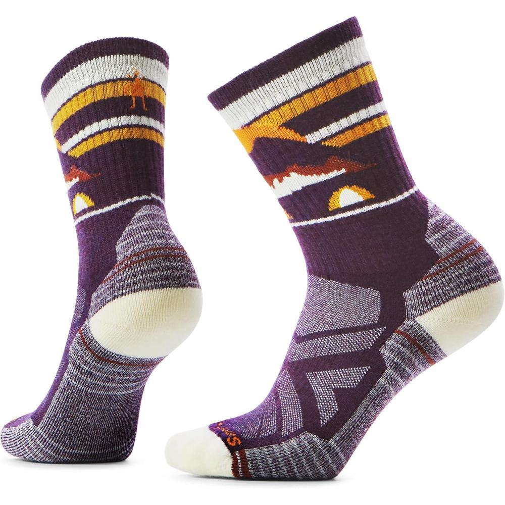 image:imageSmartwool Womens Hike Light Cushion Mountain Moon Crew SocksPurple Iris