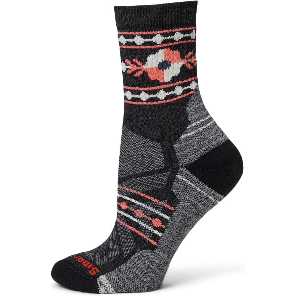 image:imageSmartwool Womens Hike Light Cushion Retro Floral Mid Crew SocksCharcoal