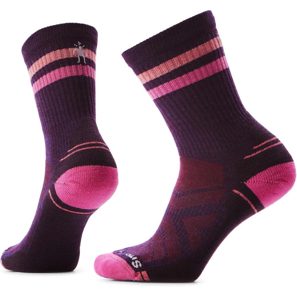 image:imageSmartwool Womens Hike Light Cushion Tube Stripe CrewPurple Iris