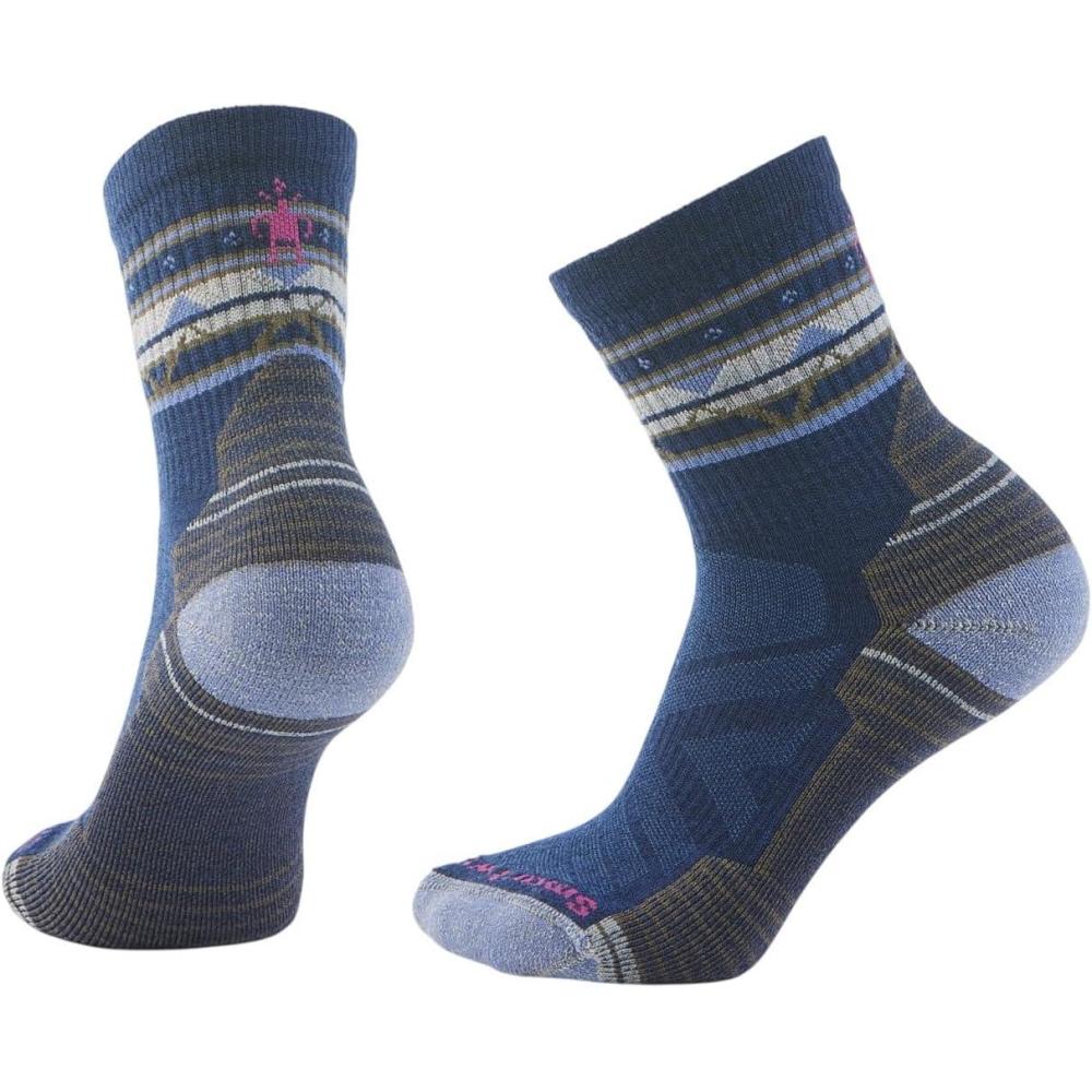 image:imageSmartwool Womens Hike Light Cushion Zig Zag Valley Mid Crew SocksAlpine Blue