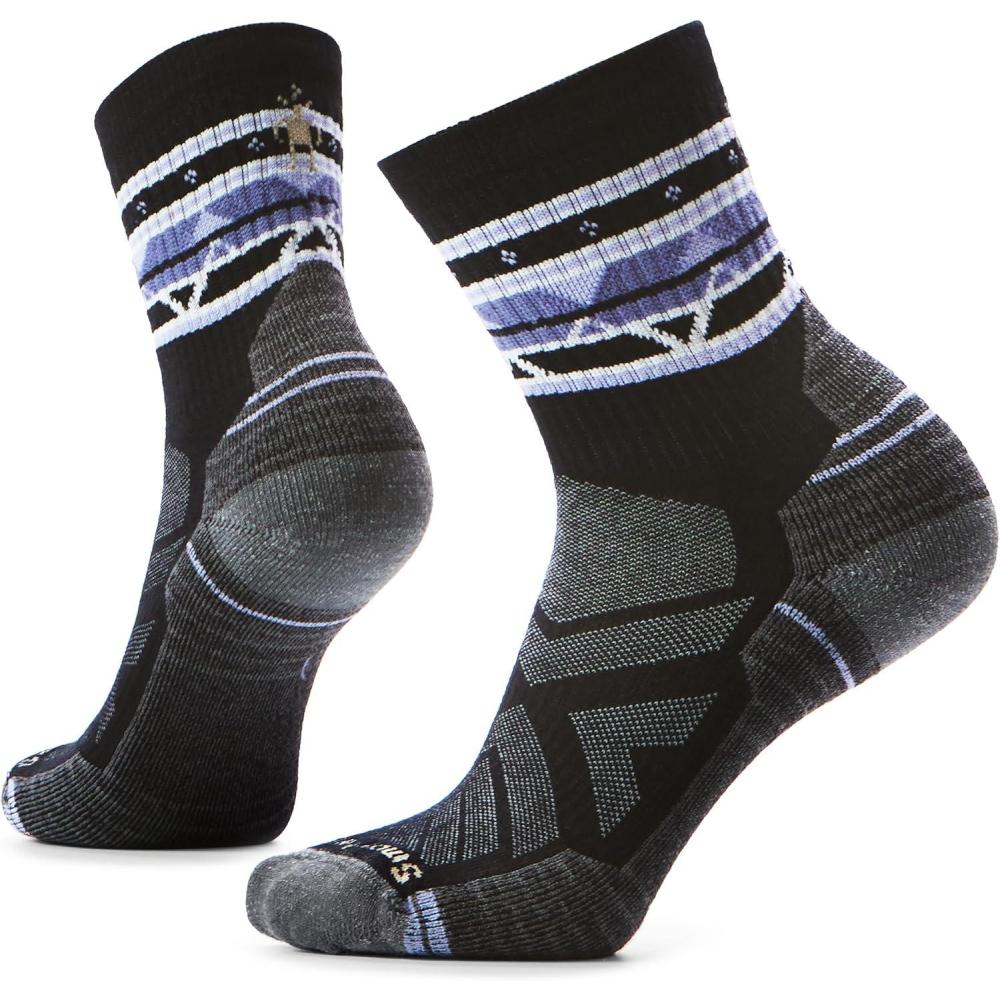 image:imageSmartwool Womens Hike Light Cushion Zig Zag Valley Mid Crew SocksBlack