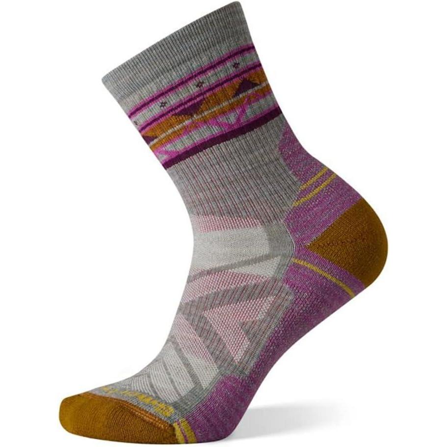image:imageSmartwool Womens Hike Light Cushion Zig Zag Valley Mid Crew SocksLunar Gray Heather
