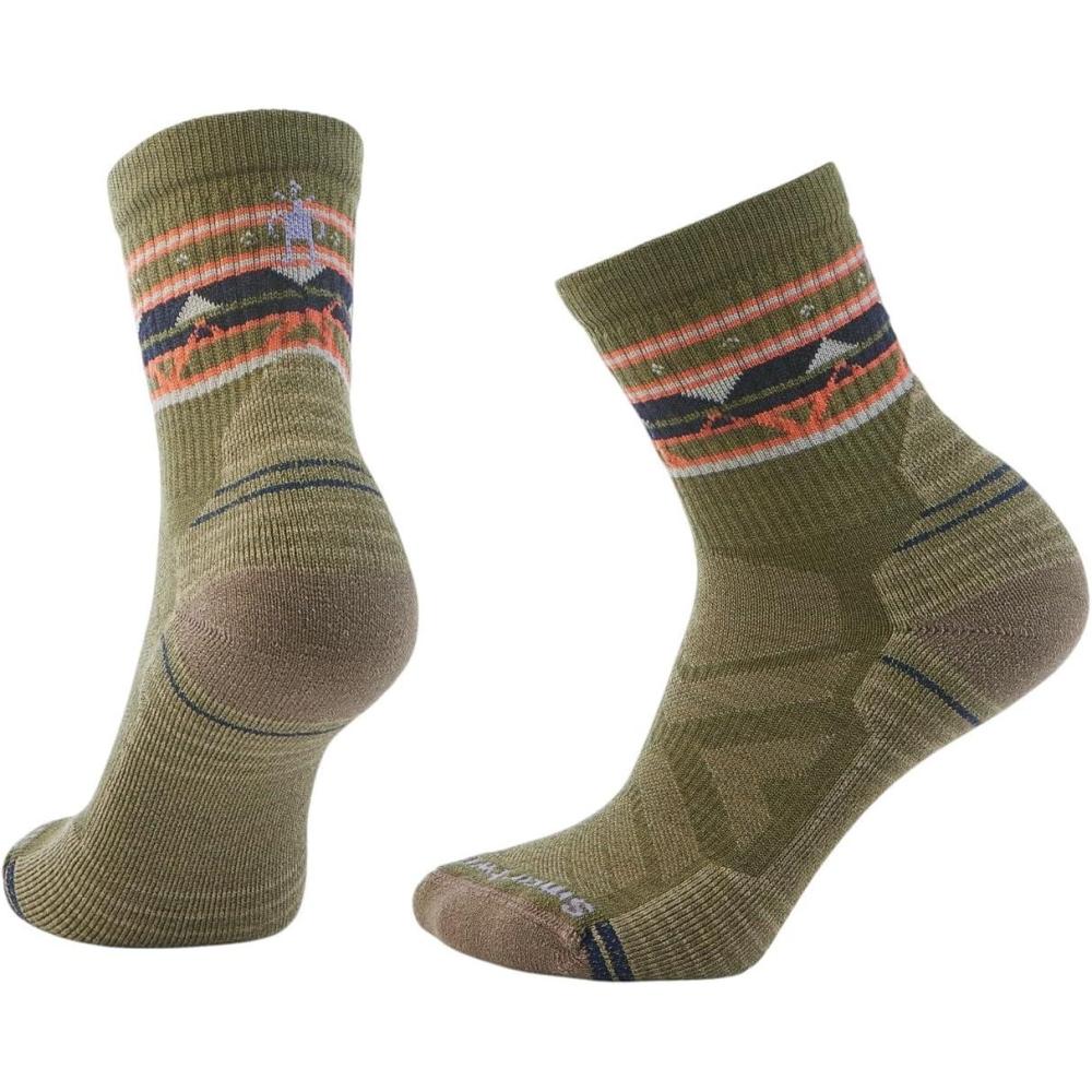 image:imageSmartwool Womens Hike Light Cushion Zig Zag Valley Mid Crew SocksWinter Moss