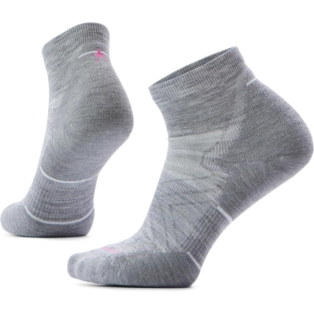 image:imageSmartwool Womens Run Targeted Cushion Ankle SocksLight GrayWhite