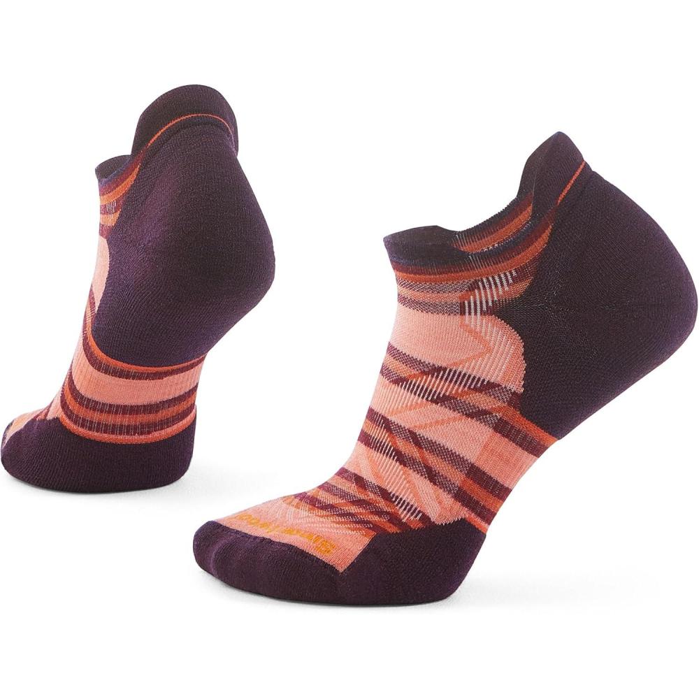 image:imageSmartwool Womens Run Targeted Cushion Stripe Low Ankle SocksWild Salmon