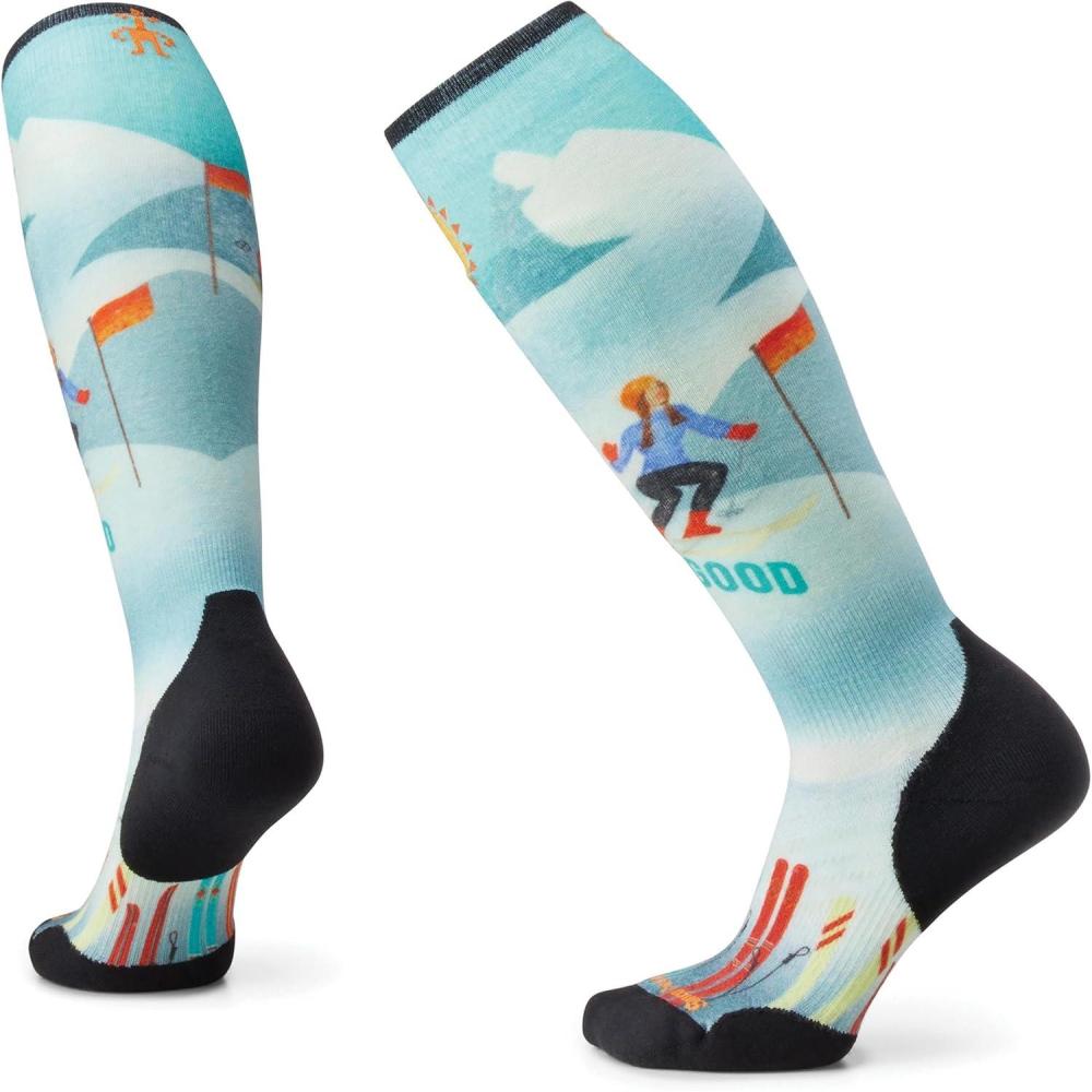 image:imageSmartwool Womens Ski Targeted Cushion Bunny Print Over the Calf SocksCapri
