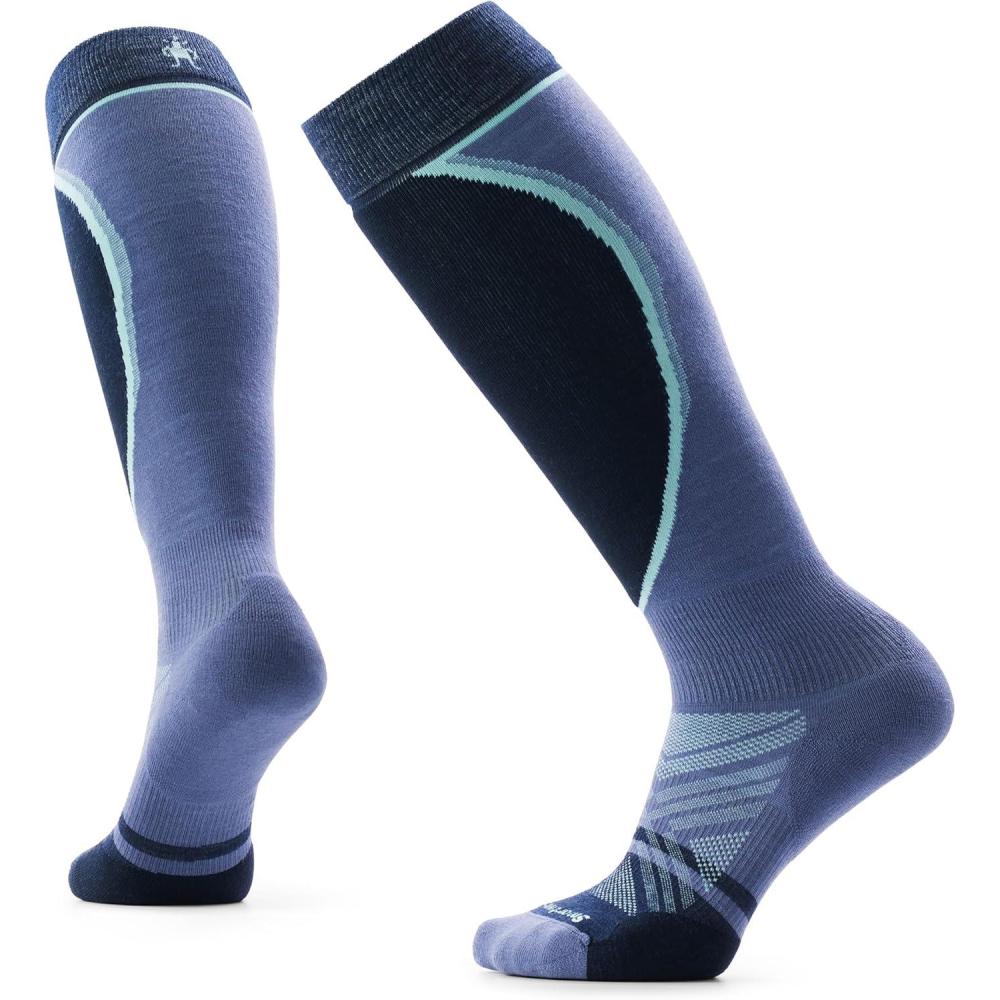 image:imageSmartwool Womens Ski Targeted Cushion Extra Stretch Over The Calf SocksNightfall Blue