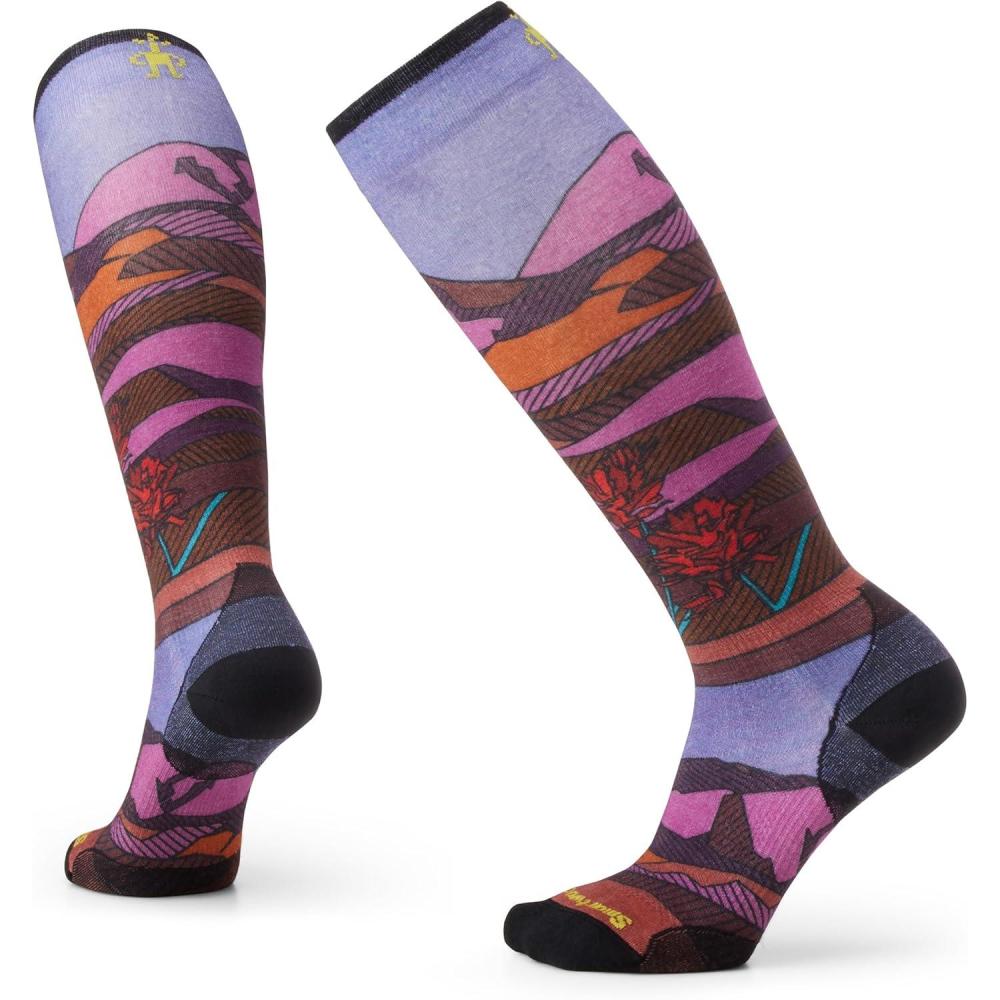 image:imageSmartwool Womens Ski Zero Cushion Floral Field Print Over The Calf SocksPicante