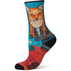 Smartwool womens Hike Targeted Cushion Geo Fox Print Crew Socks(Capri)