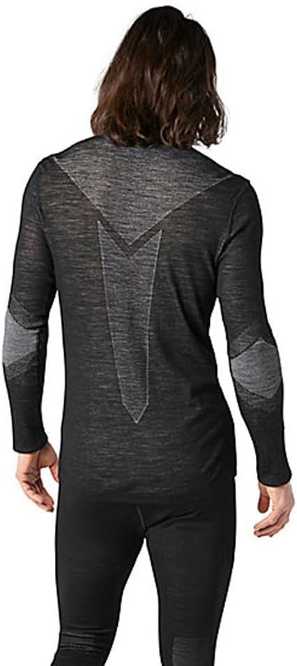 image:imageSmartWool Mens Intraknit Thermal Merino Base Layer 14 ZipBlackWhite