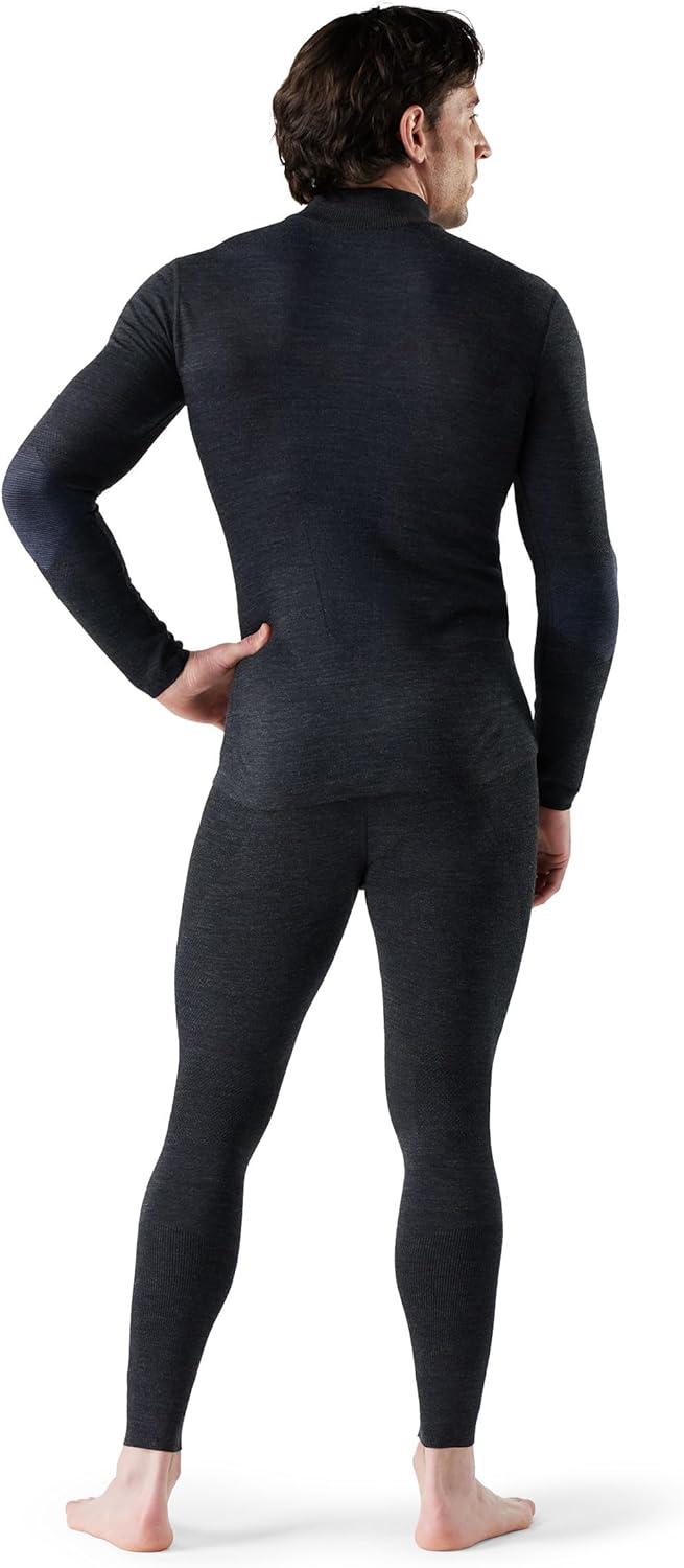 image:imageSmartWool Mens Intraknit Thermal Merino Base Layer 14 ZipCharcoalNightfall Blue