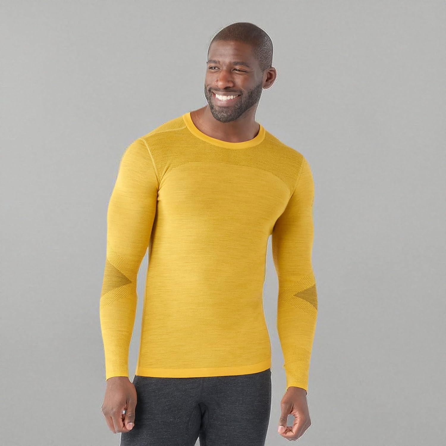 image:imageSmartWool Mens Intraknit Thermal Merino Base Layer CrewHoney Gold