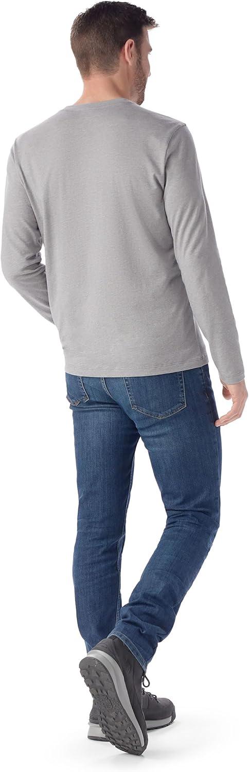 image:imageSmartWool Mens Perfect Crew Long Sleeve TeeLight Gray Heather