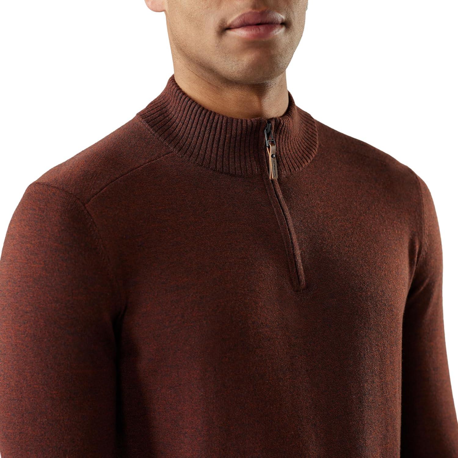 image:imageSmartWool Mens Sparwood 12 Zip SweaterPecan BrownMink