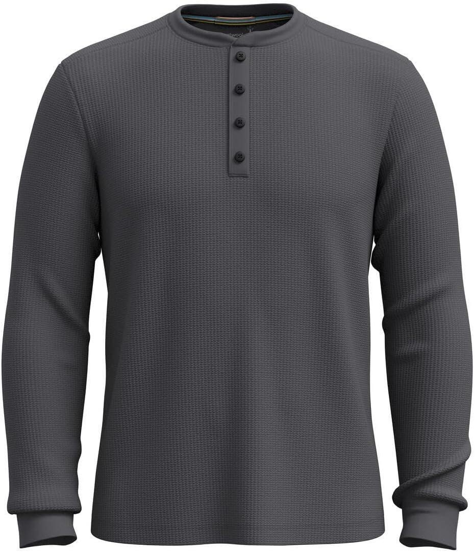 image:imageSmartWool Mens Waffle Long Sleeve HenleyCharcoal