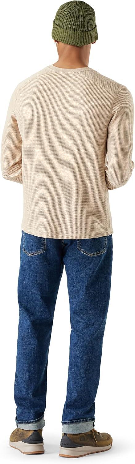 image:imageSmartWool Mens Waffle Long Sleeve HenleyToffee Cream Heather