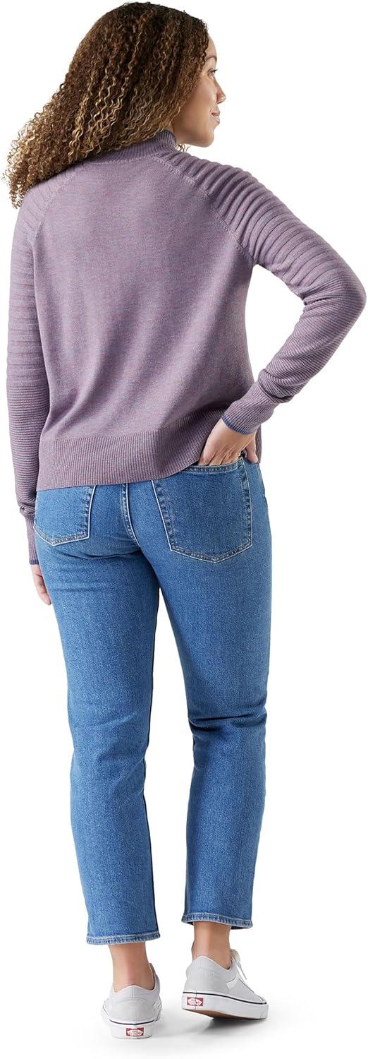 image:imageSmartWool Womens Edgewood Mock Neck SweaterChalk Violet Heather