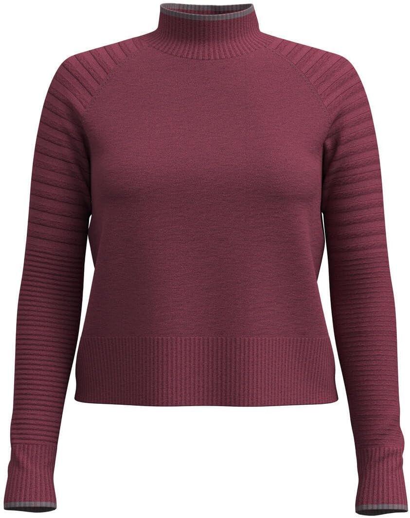 image:imageSmartWool Womens Edgewood Mock Neck SweaterGarden Pinkeggplant