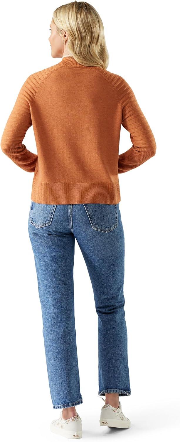 image:imageSmartWool Womens Edgewood Mock Neck SweaterTerracotta Heather
