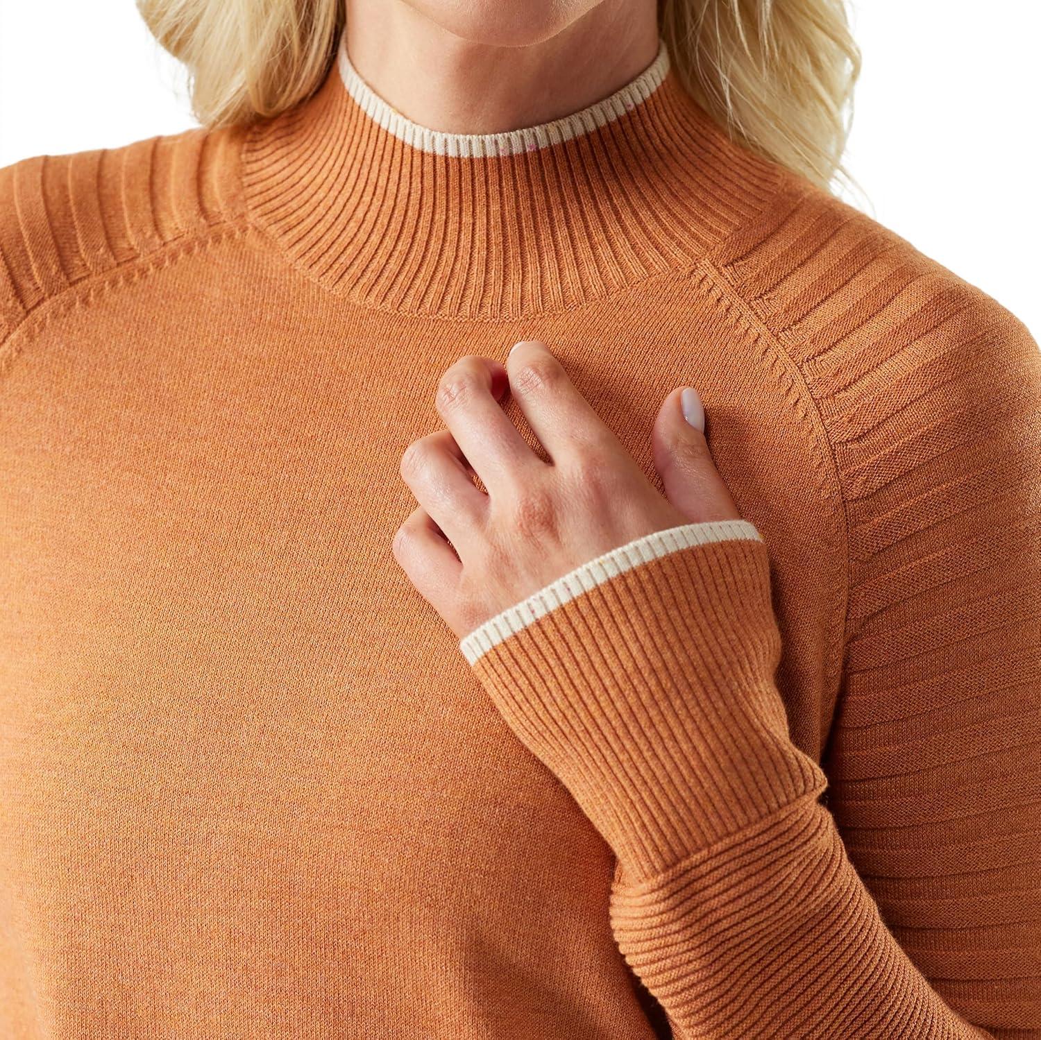 image:imageSmartWool Womens Edgewood Mock Neck SweaterTerracotta Heather