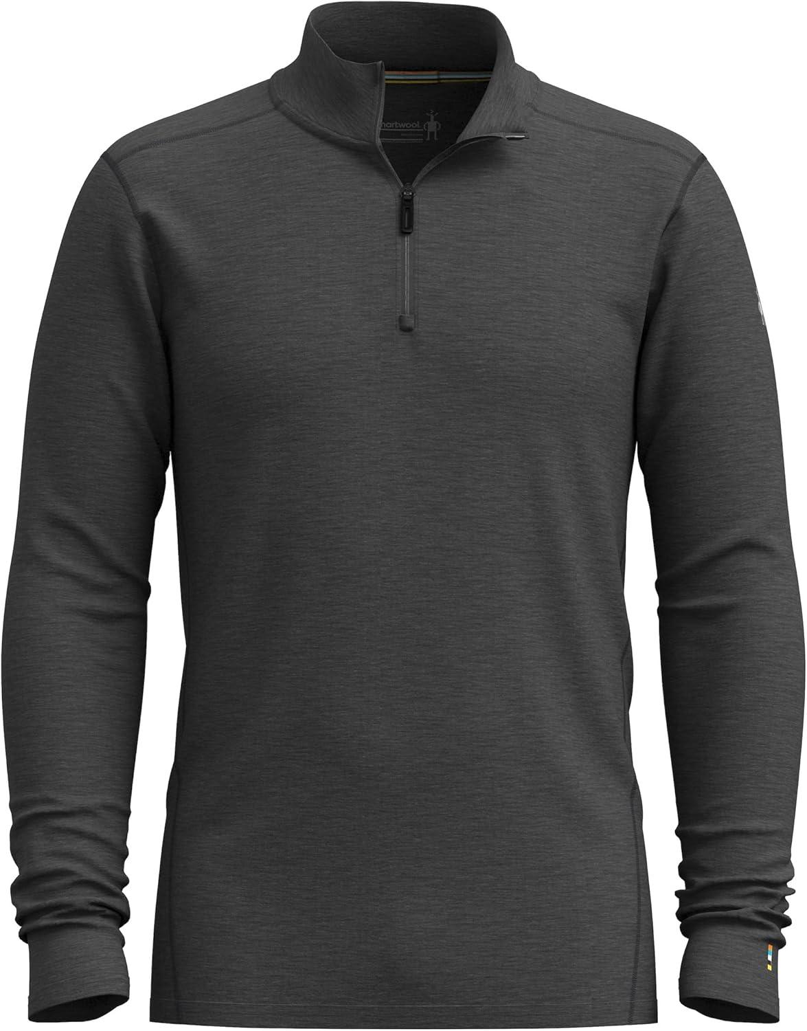 image:imageSmartwool Mens Classic AllSeason Merino Base Layer 14 ZipIron Heather