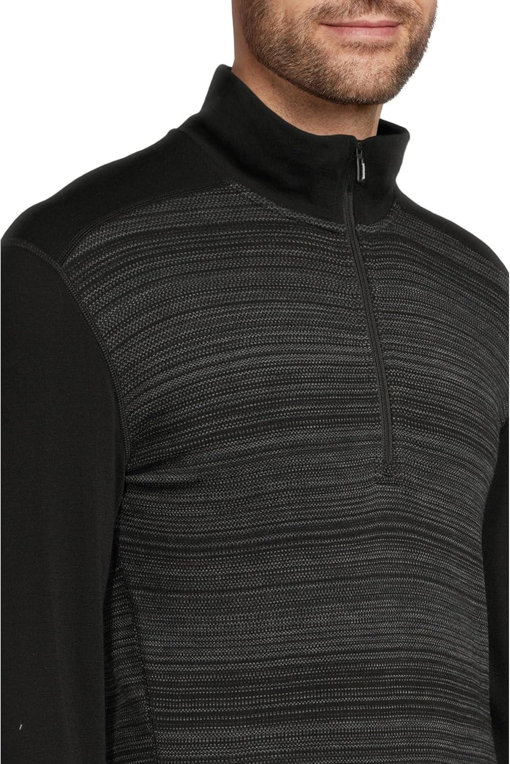 image:imageSmartwool Mens Classic Thermal Merino Base Layer 14 ZipBlack Color Shift