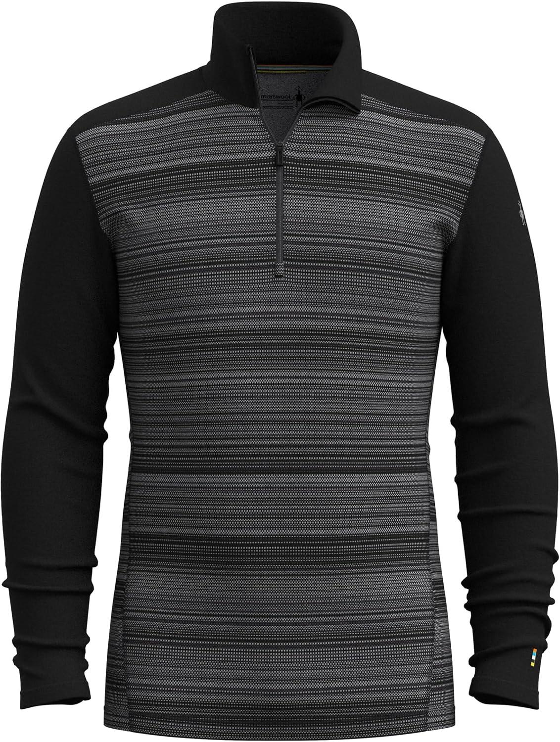image:imageSmartwool Mens Classic Thermal Merino Base Layer 14 ZipBlack Color Shift