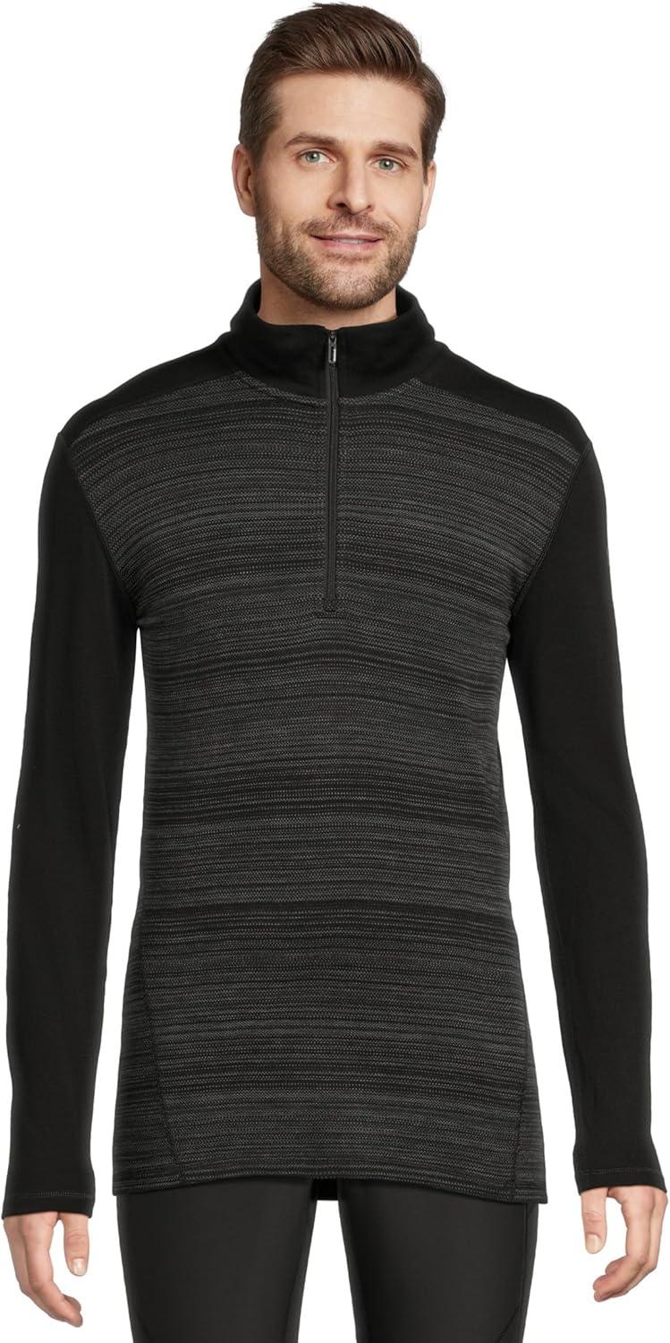 image:imageSmartwool Mens Classic Thermal Merino Base Layer 14 ZipBlack Color Shift