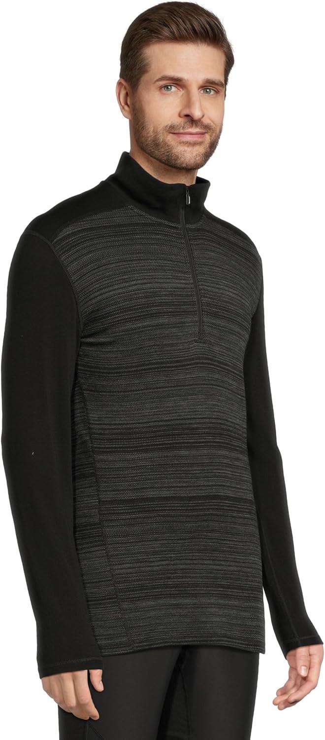 image:imageSmartwool Mens Classic Thermal Merino Base Layer 14 ZipBlack Color Shift