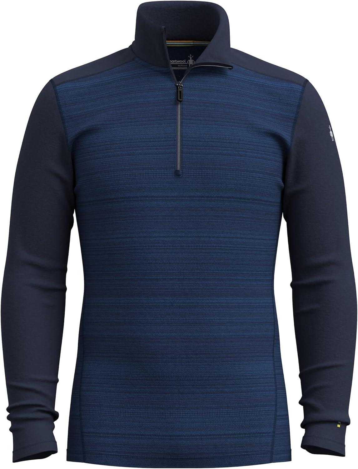 image:imageSmartwool Mens Classic Thermal Merino Base Layer 14 ZipDeep Navy Color Shift