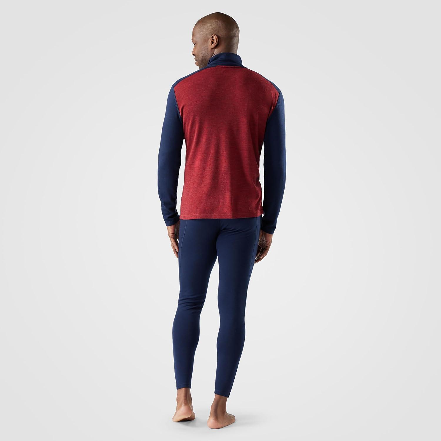 image:imageSmartwool Mens Classic Thermal Merino Base Layer 14 ZipDeep NavyCurrant Heather