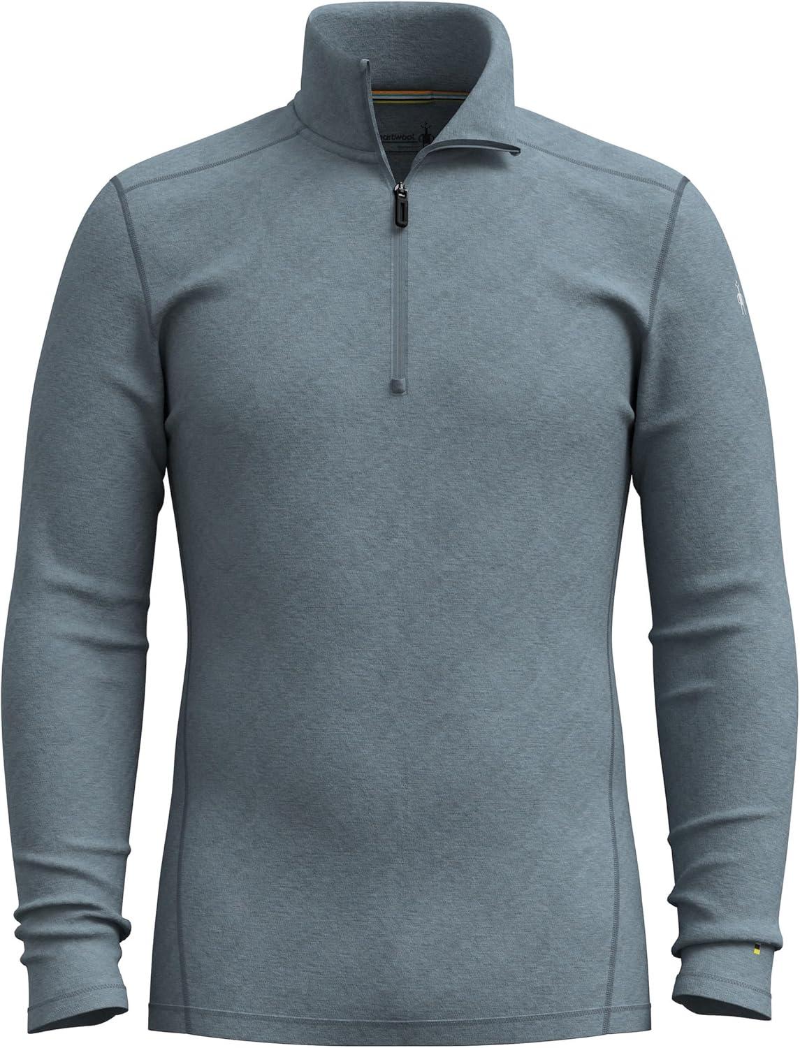 image:imageSmartwool Mens Classic Thermal Merino Base Layer 14 ZipPewter Blue Heather
