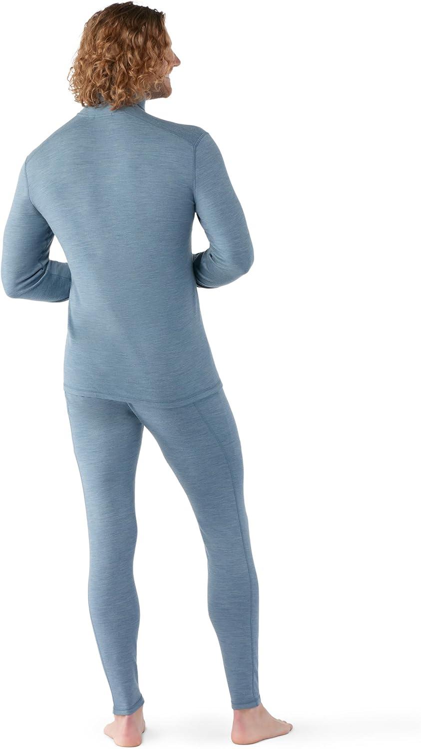 image:imageSmartwool Mens Classic Thermal Merino Base Layer 14 ZipPewter Blue Heather