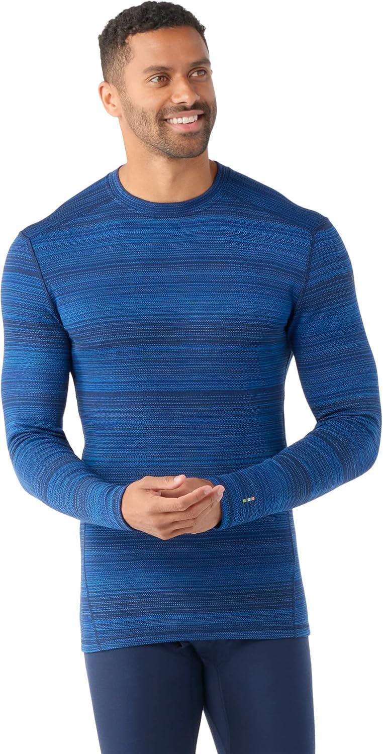 image:imageSmartwool Mens Classic Thermal Merino Wool Base Layer CrewDeep Navy Color Shift