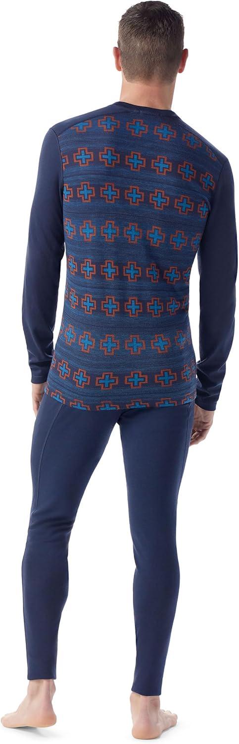 image:imageSmartwool Mens Classic Thermal Merino Wool Base Layer CrewDeep Navy Paths Crossed