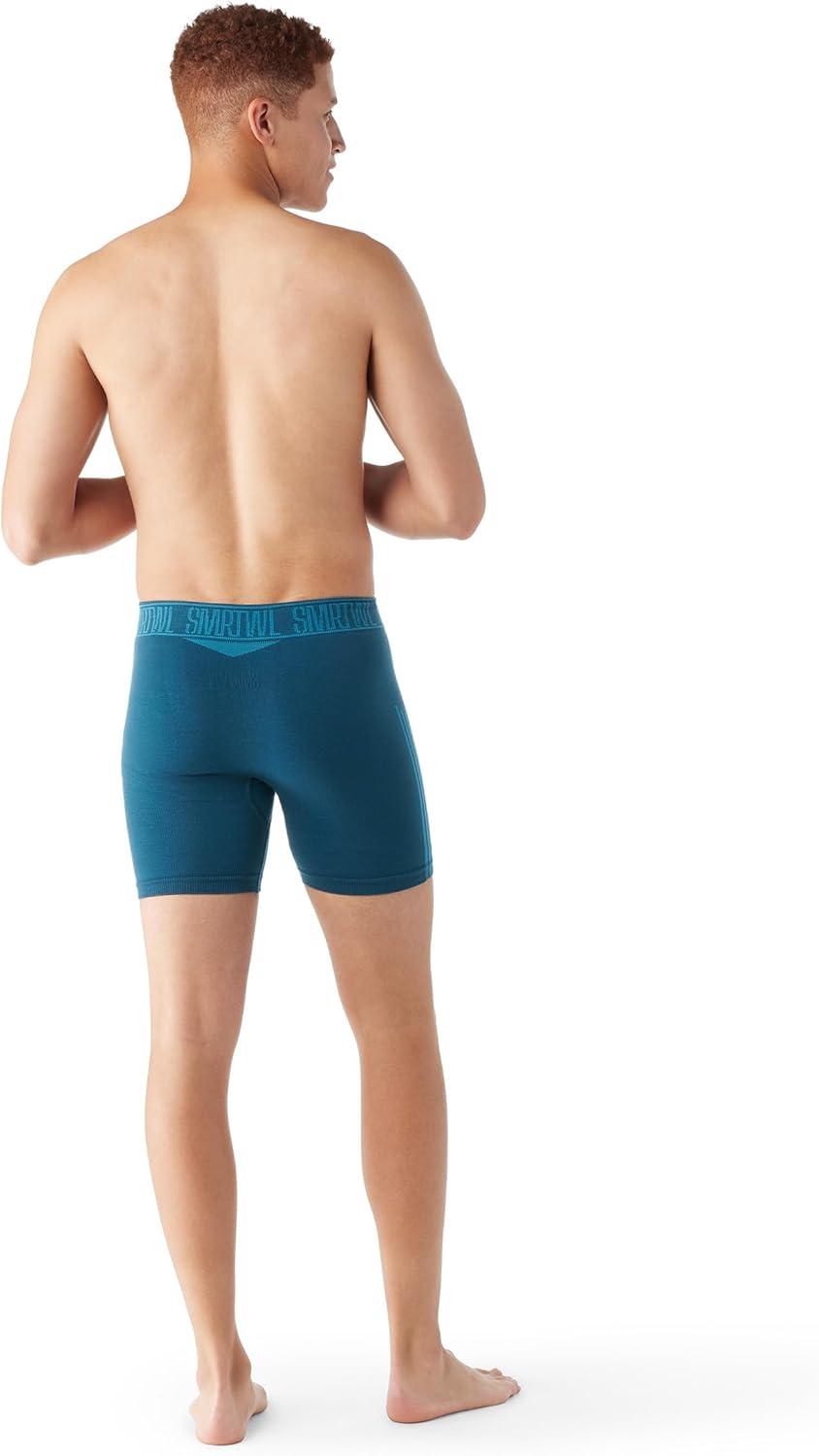 image:imageSmartwool Mens Intraknit 6 Boxer Brief BoxedTwilight Bluepool Blue