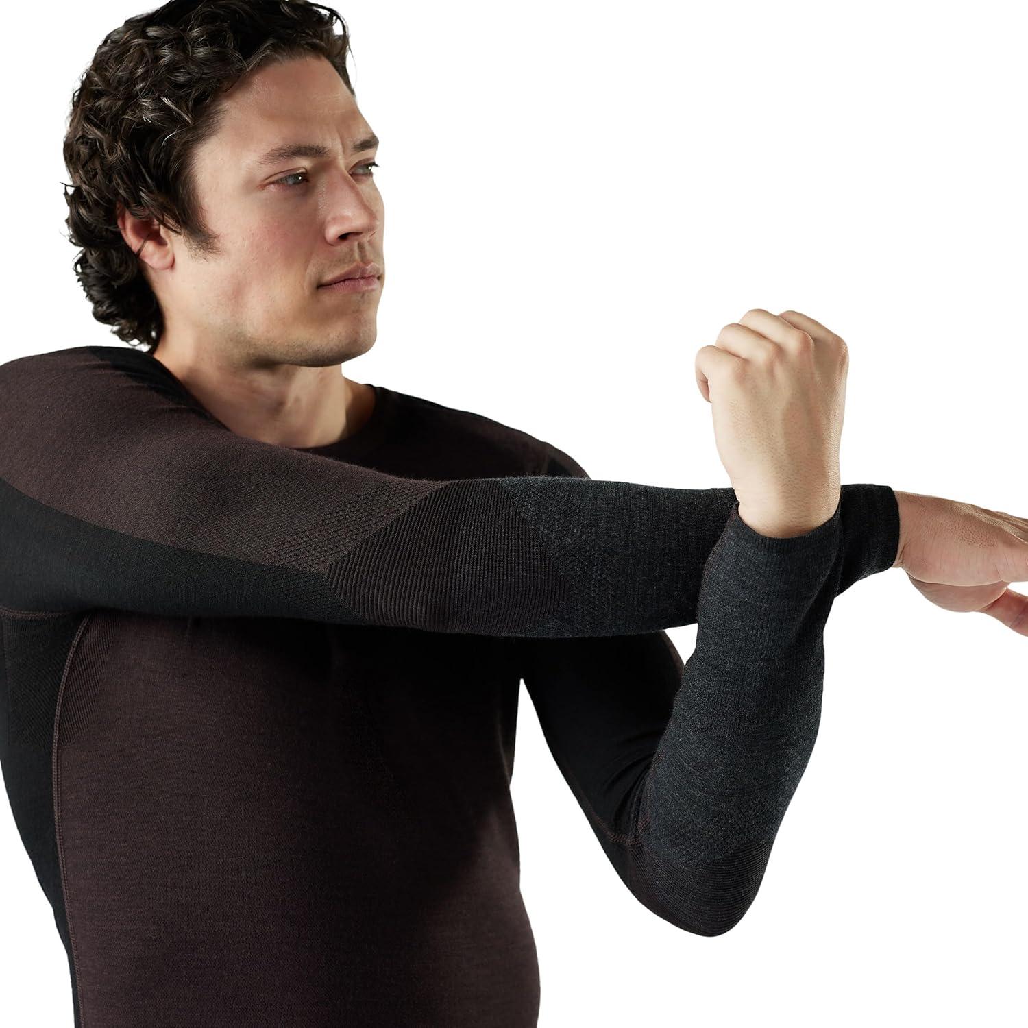 image:imageSmartwool Mens Intraknit Thermal Merino Base Layer Colorblock CrewMinkBlack