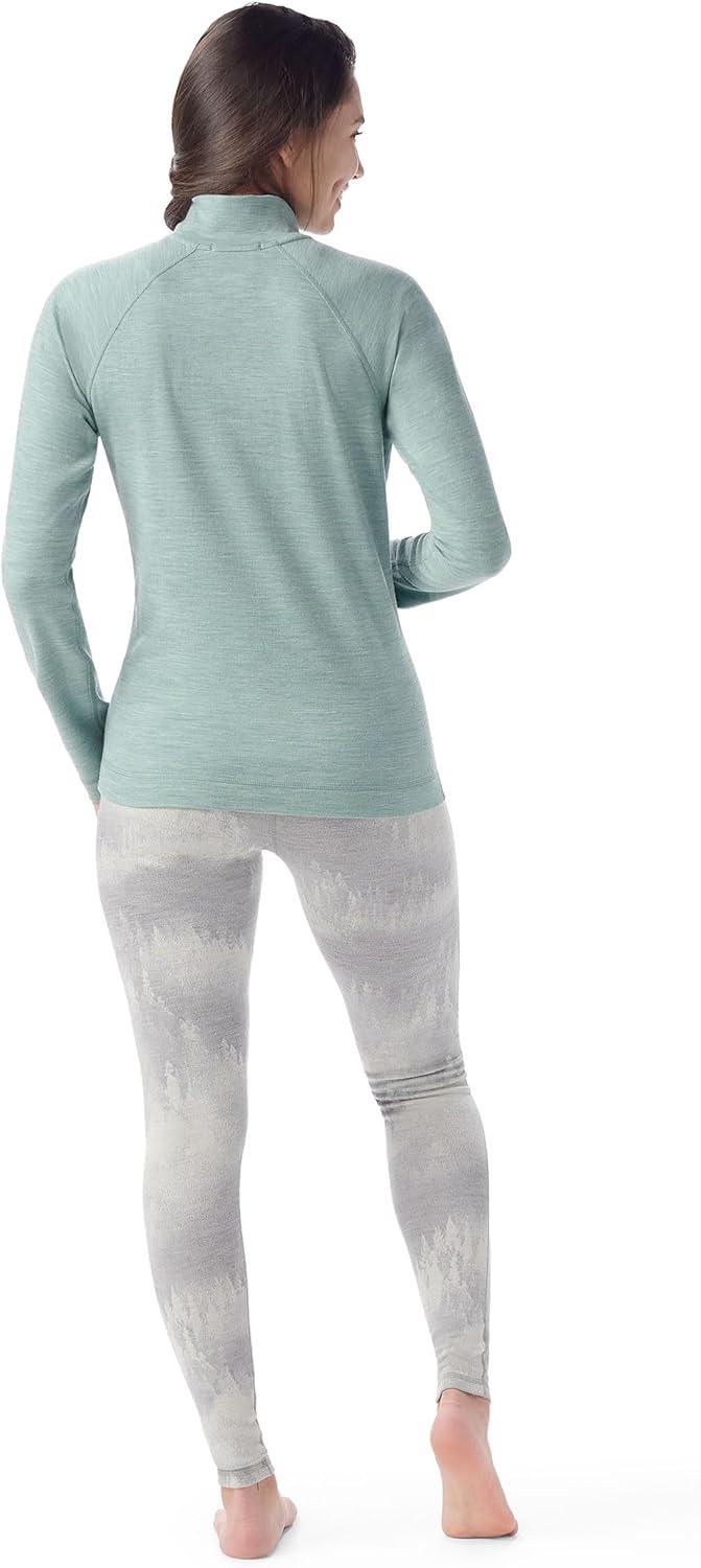 image:imageSmartwool Womens Classic Thermal Merino Base Layer 14 ZipArctic Green Heather