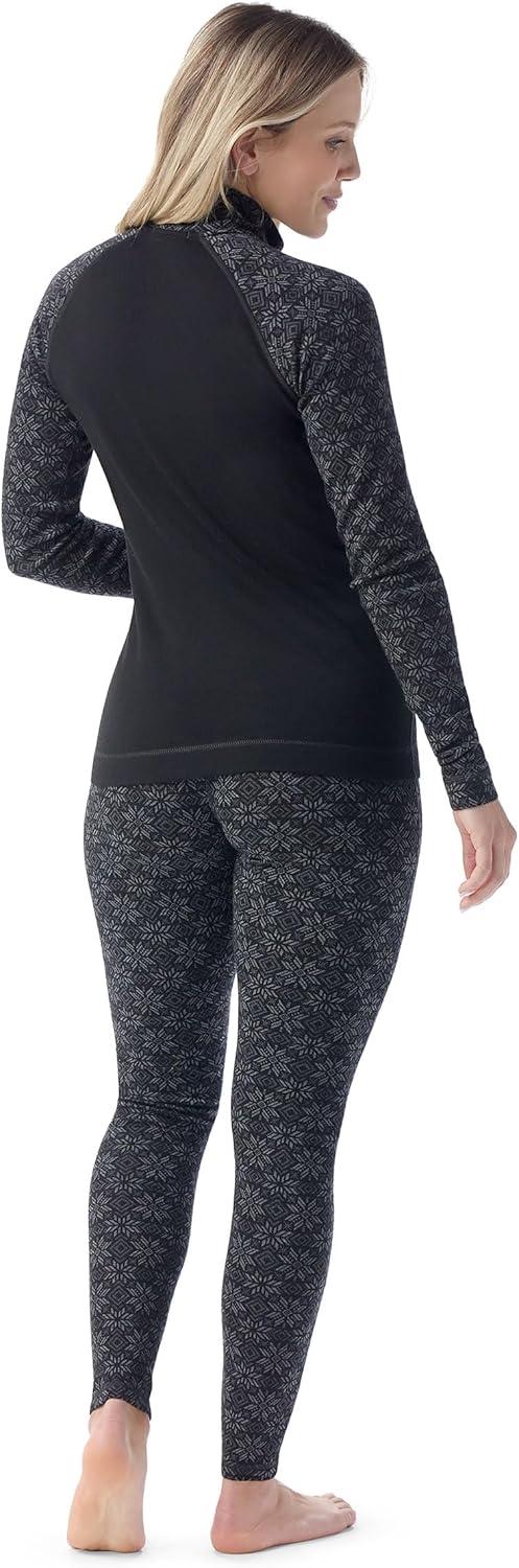 image:imageSmartwool Womens Classic Thermal Merino Base Layer 14 ZipBlack Digi Snow